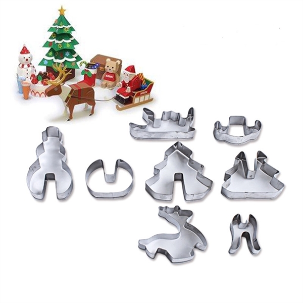 8pcs Satinless Steel Christmas Cookie Cutter Sets - Image 1