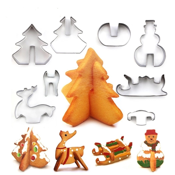 8pcs Satinless Steel Christmas Cookie Cutter Sets - Image 2