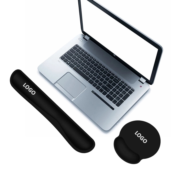 Memory Foam Mouse Pad and Keyboard Wrist Rest Pad Sets - Image 2