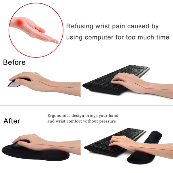 Memory Foam Mouse Pad and Keyboard Wrist Rest Pad Sets - Image 3