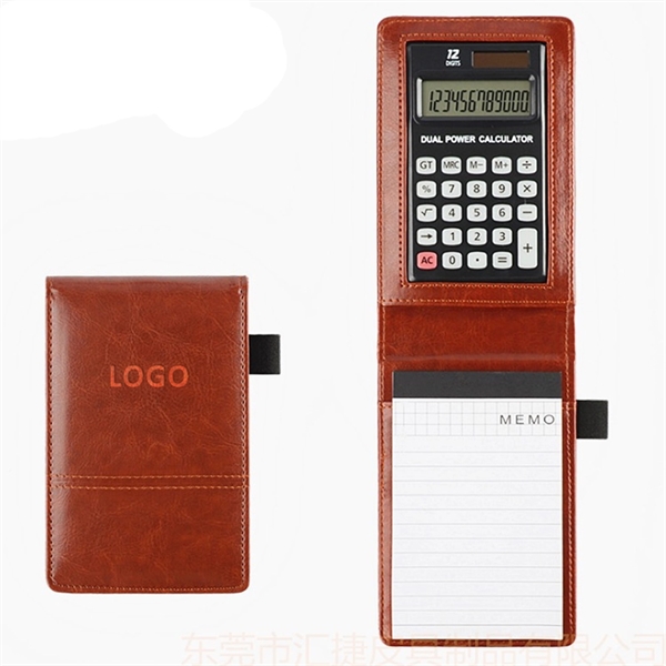 Leather Pocket Jotters Memo With Calculators - Image 1