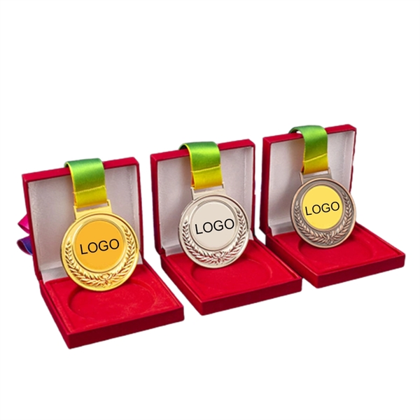 Customize Sports Decal Metal Award Medals with Ribbon - Image 2