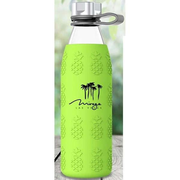 Beleza 20oz. Glass Bottle With Pineapple Silicone Sleeve - Image 2