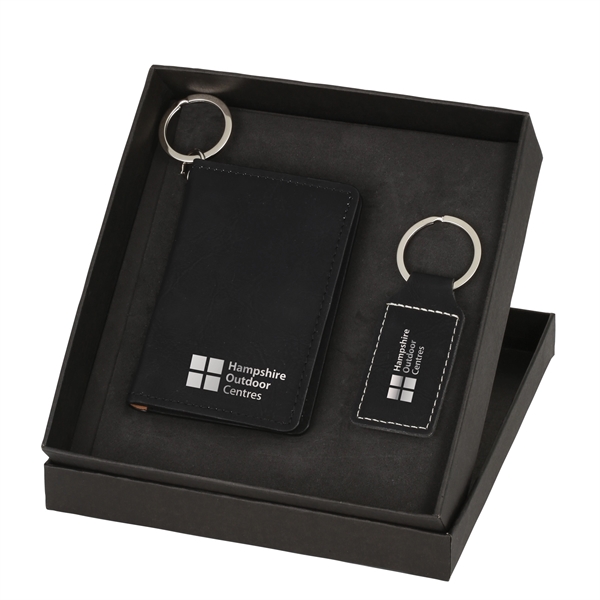 Laserable Leatherette Wallet & Keychain Set - Image 2