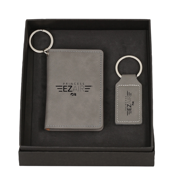 Laserable Leatherette Wallet & Keychain Set - Image 4
