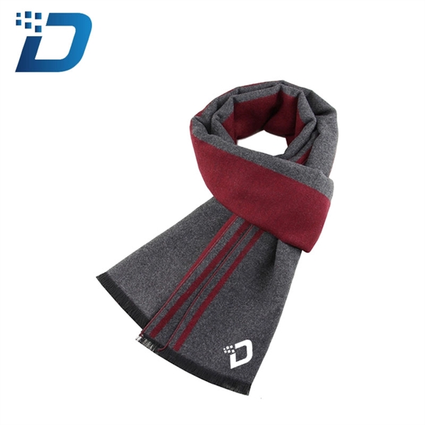 Men's Silk Autumn And Winter Warm Brushed Scarf - Image 1
