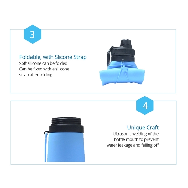 Foldable Silicone Water Bottle, 23 oz. - Image 4