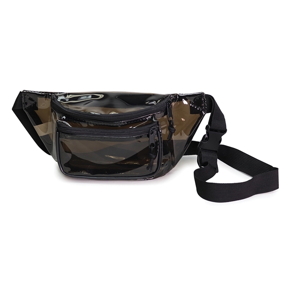 Translucent Black 3-Zipper Fanny Pack - Image 2