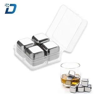 4 Piece Reusable Stainless Steel Ice Cubes Set