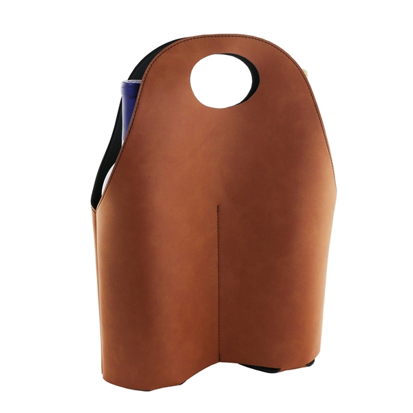 Suave™ Two Wine Bottle Leatherette Tote - Image 2