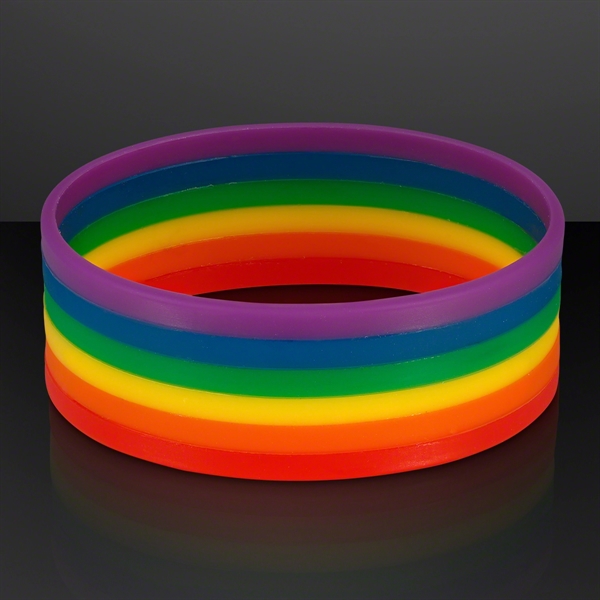 Rainbow Stretch Silicone Bracelets (NON-Light Up) - Image 2