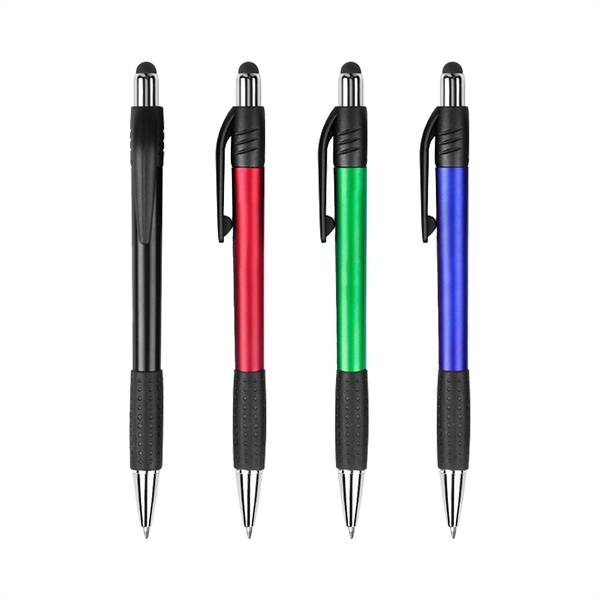 Slim Rubber Grip Stylus Ballpoint Pen  - Image 2