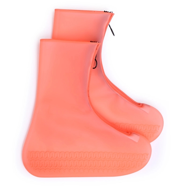 Long Silicone Rain Shoe Cover With Zipper - Image 2