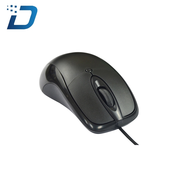 Black Classic 3D Optical Wired Mouse - Image 1