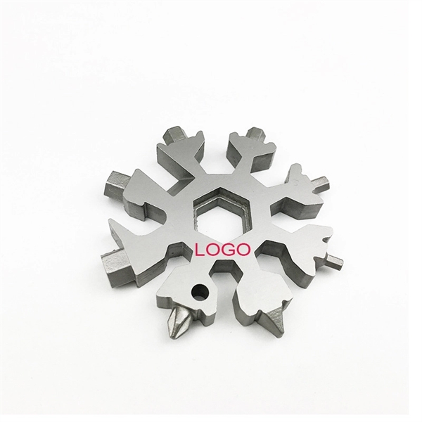 Stainless Steel Snowflake Multi Tool 19-in-1 Keychain