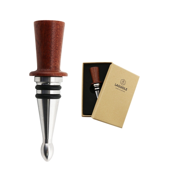 Laguiole Wine Stopper with Wood Top - Image 1