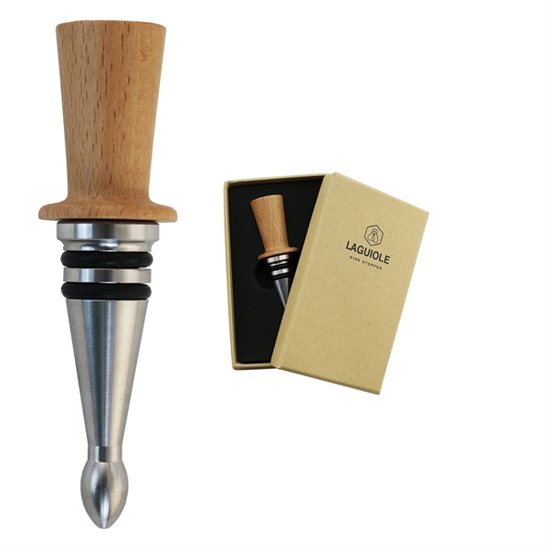 Laguiole Wine Stopper with Wood Top - Image 2