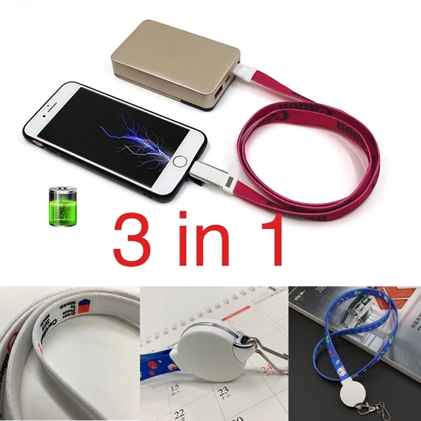3-in-1 Lanyard USB Charging Cable - Image 1