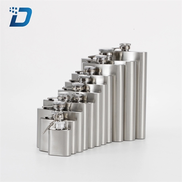 1-10 Oz Mini Stainless Steel Hip Flask - Image 1