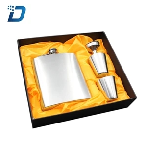 Mens Stainless Steel Hip Flask Set