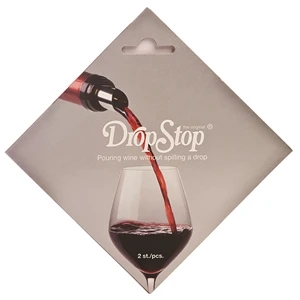 Two DropStop® Wine Pourers on Solid Rack Card