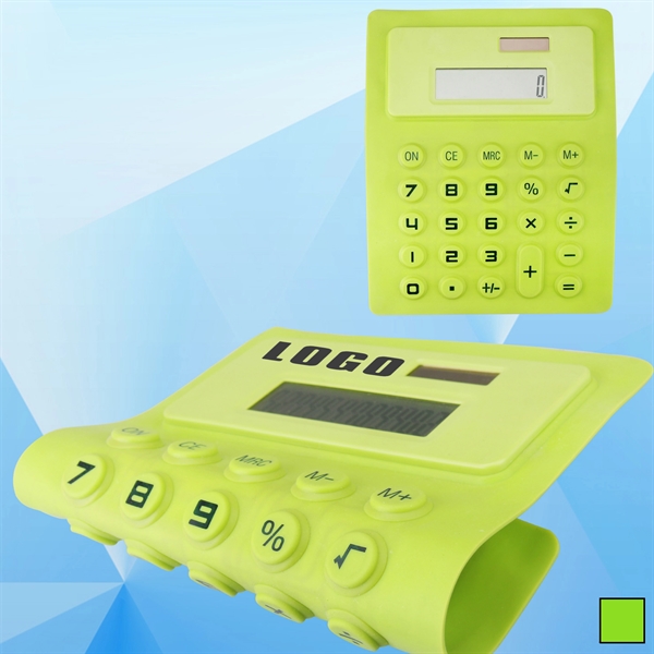 9 1/2'' Silicone Solar Powered Calculator - Image 1