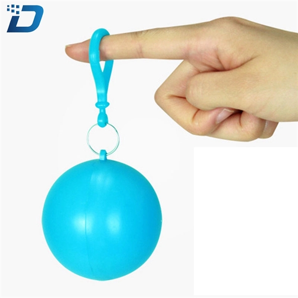 Disposable Ball Rain Poncho With Chain - Image 3