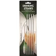 Straight Drinking Straws, Set of 4 & Cleaning Brush