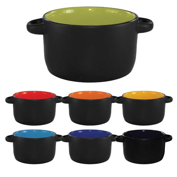 12.5 oz. Color In / Black Matte Out Hilo Soup Mug - Image 1