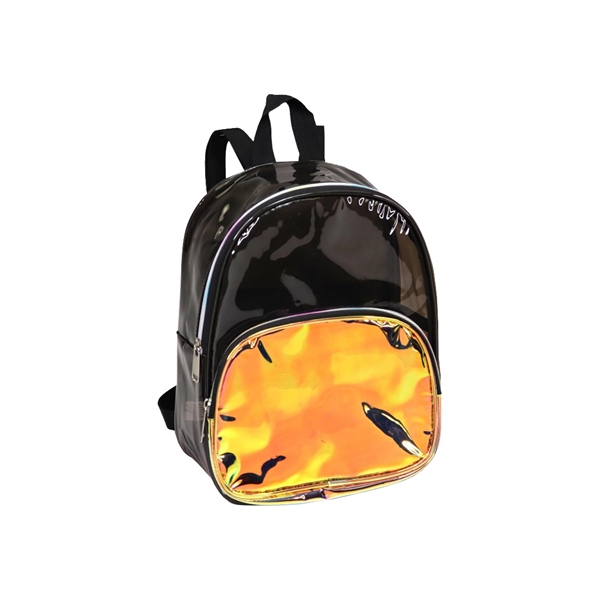 Black and Gold Clear Vinyl Backpack - Image 3