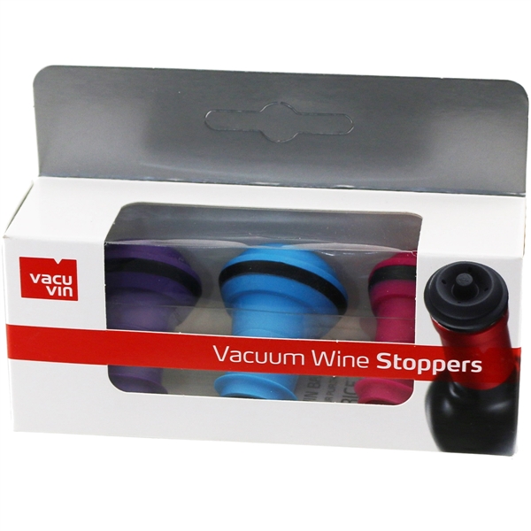 VacuVin® Wine Stoppers, Box of 3, Assorted Colors - Image 2