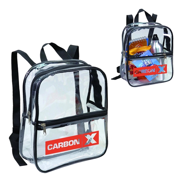 Clear Vinyl Backpack with Black Trim - Image 1