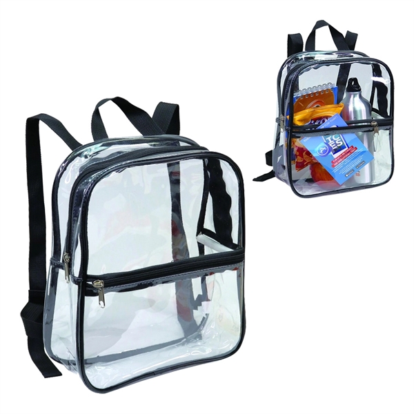 Clear Vinyl Backpack with Black Trim - Image 2