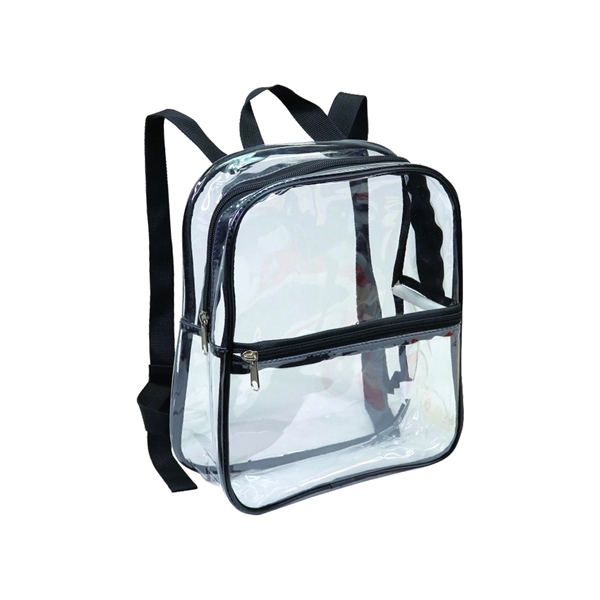 Clear Vinyl Backpack with Black Trim - Image 3