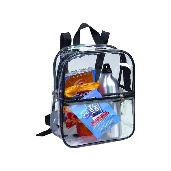 Clear Vinyl Backpack with Black Trim - Image 4
