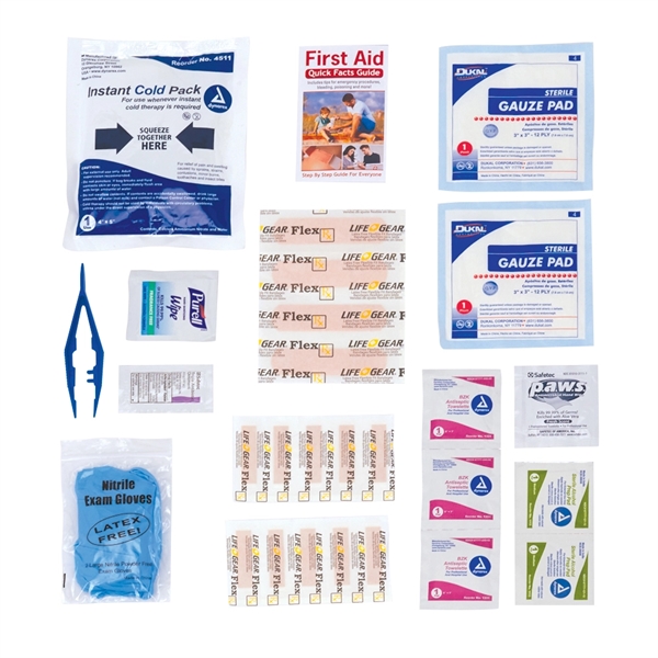 Premium First Aid Kit In A 7.5" W X 5.5" H Zippered Pouch - Image 2
