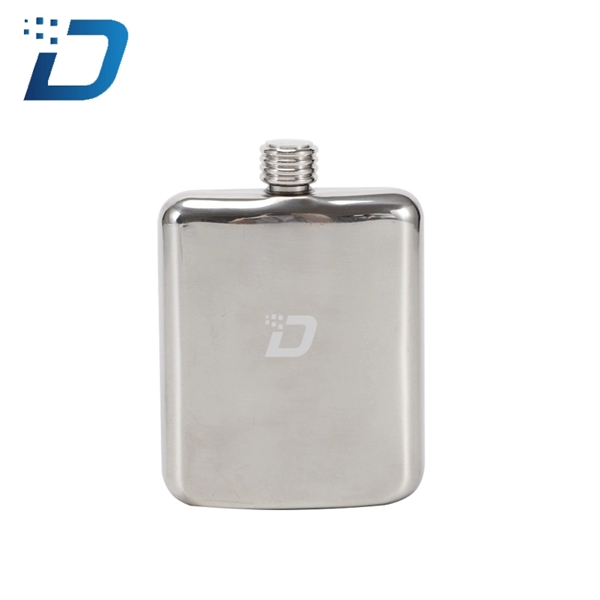 7 OZ Stainless Steel Shaped Hip Flask - Image 1