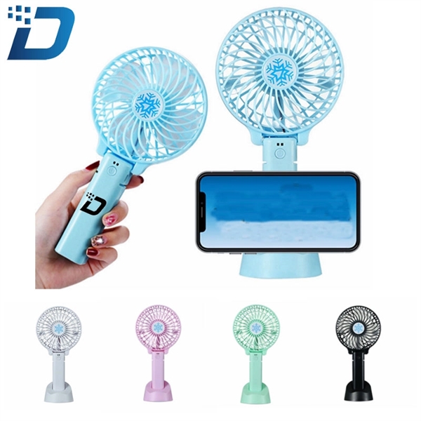 Popular Foldable Charging Folding Fan With Phone Holder - Image 1