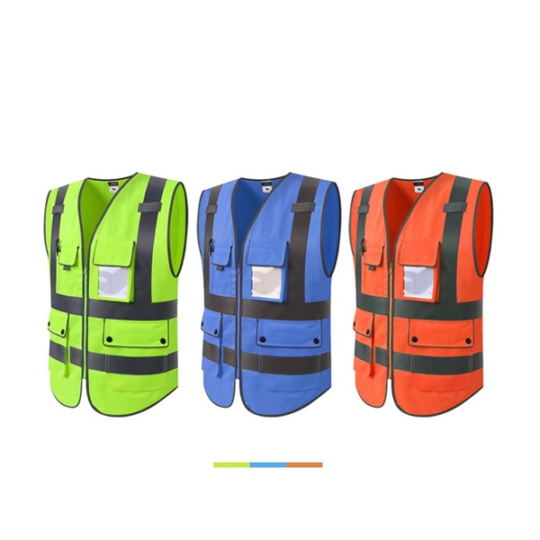 High Visibility Reflective Safety Vest with 5 Pockets