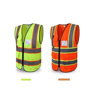 Orange Trim Reflective Safety Vest