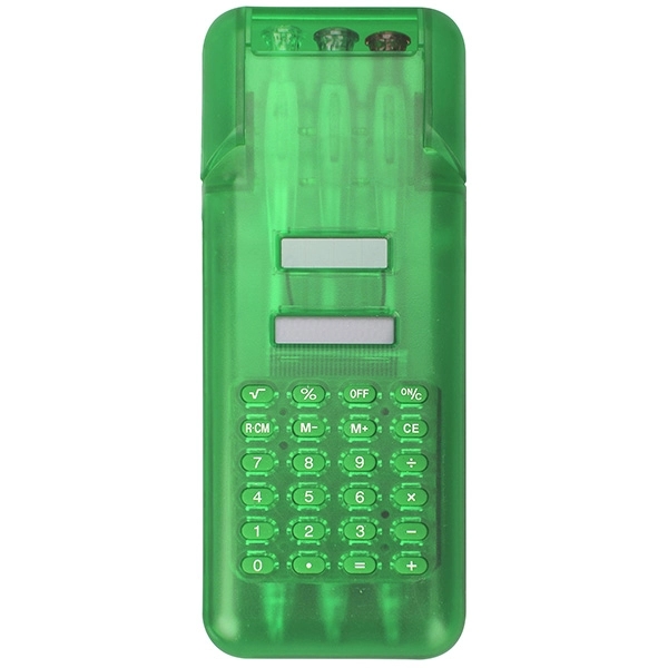 Mini Calculator w/ Three Ballpoint Pen - Image 2