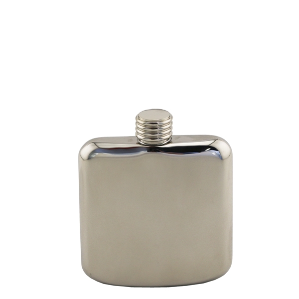 Polished Stainless Steel Sleekline Pocket Flask - Image 1