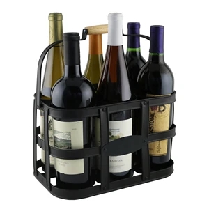 Six-Bottle Metal Wine Caddy