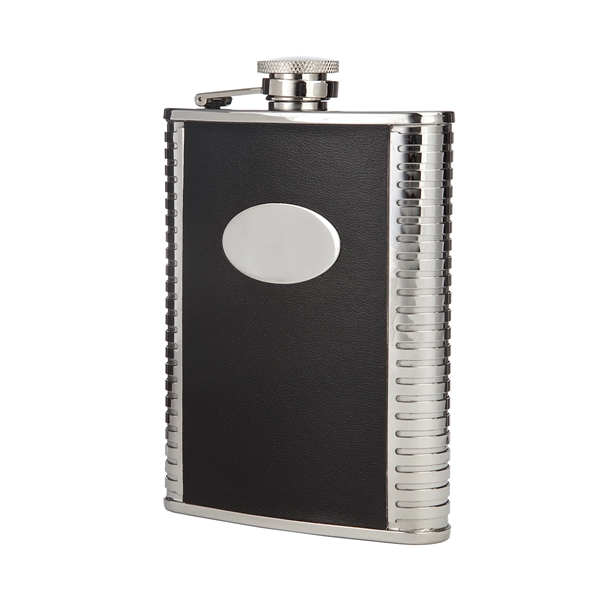 Deluxe Leather-Bound Captive-Top Pocket Flask - Image 3