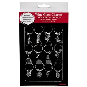 Wine Glass Charms, Gourmet Collection, Set of 12