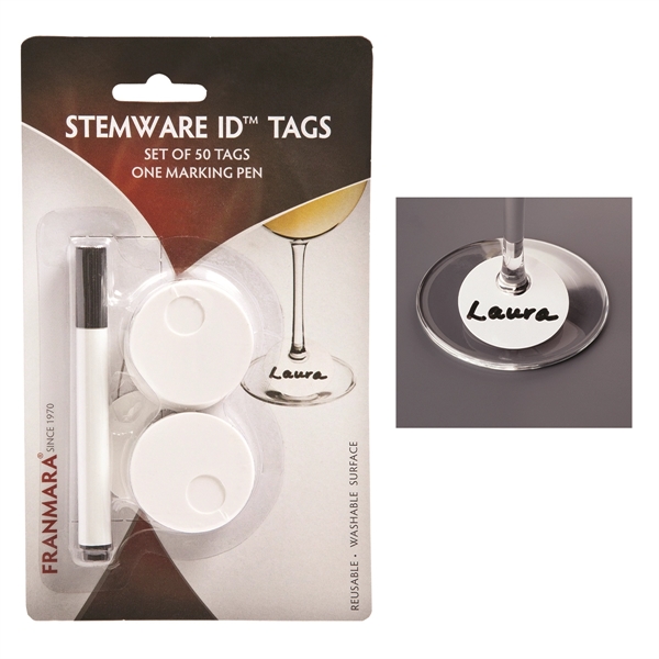 Stemware Plastic ID™ Tags Set (50 Tags and Marking Pen ) - Image 2