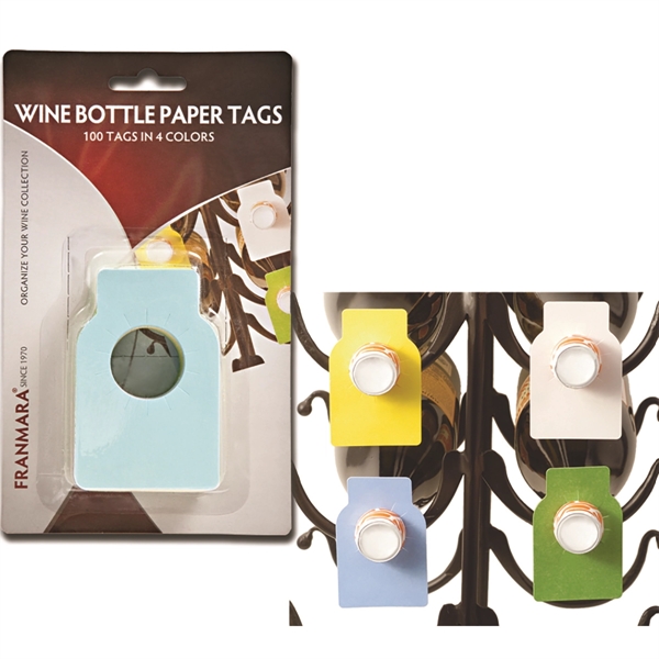 Wine Bottle Paper Tags, 4 Colors (100 per Pack) - Image 2