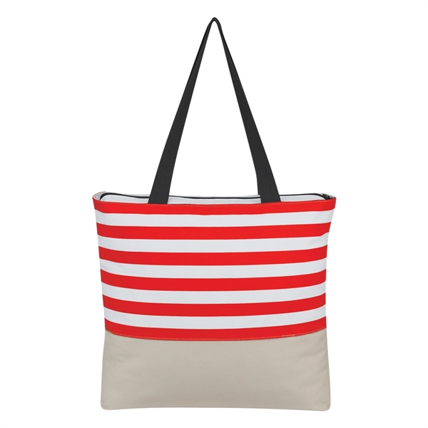 Broad Stripe Zippered Tote Bag - Image 6