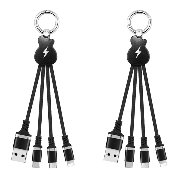 Metal 3 In 1 Charging Cable With Key Ring