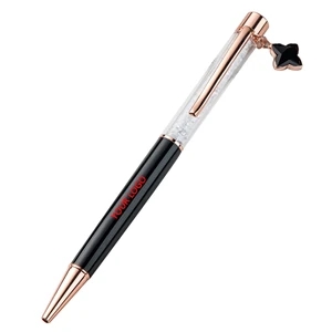 Metallic crystal ballpoint pen